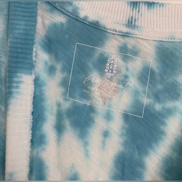Free People Movement Love Tie Dye Cropped Tank in Turquoise Blue & White - Picture 10 of 10